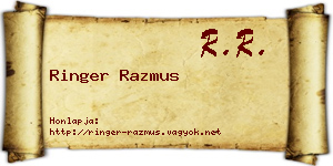 Ringer Razmus névjegykártya